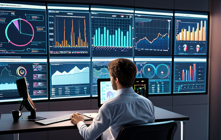 **
A futuristic office setting. An AI financial analyst, depicted as a holographic display, is analyzing real-time market data with charts and graphs. A human financial advisor is consulting the AI, using the information to make an investment decision. The scene should convey both the speed and complexity of AI analysis and the collaboration between AI and human expertise.
**